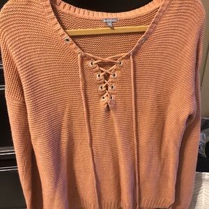 Lace Up Sweater